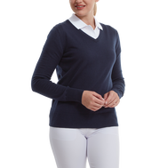 Wollmischpullover mit V-Ausschnitt