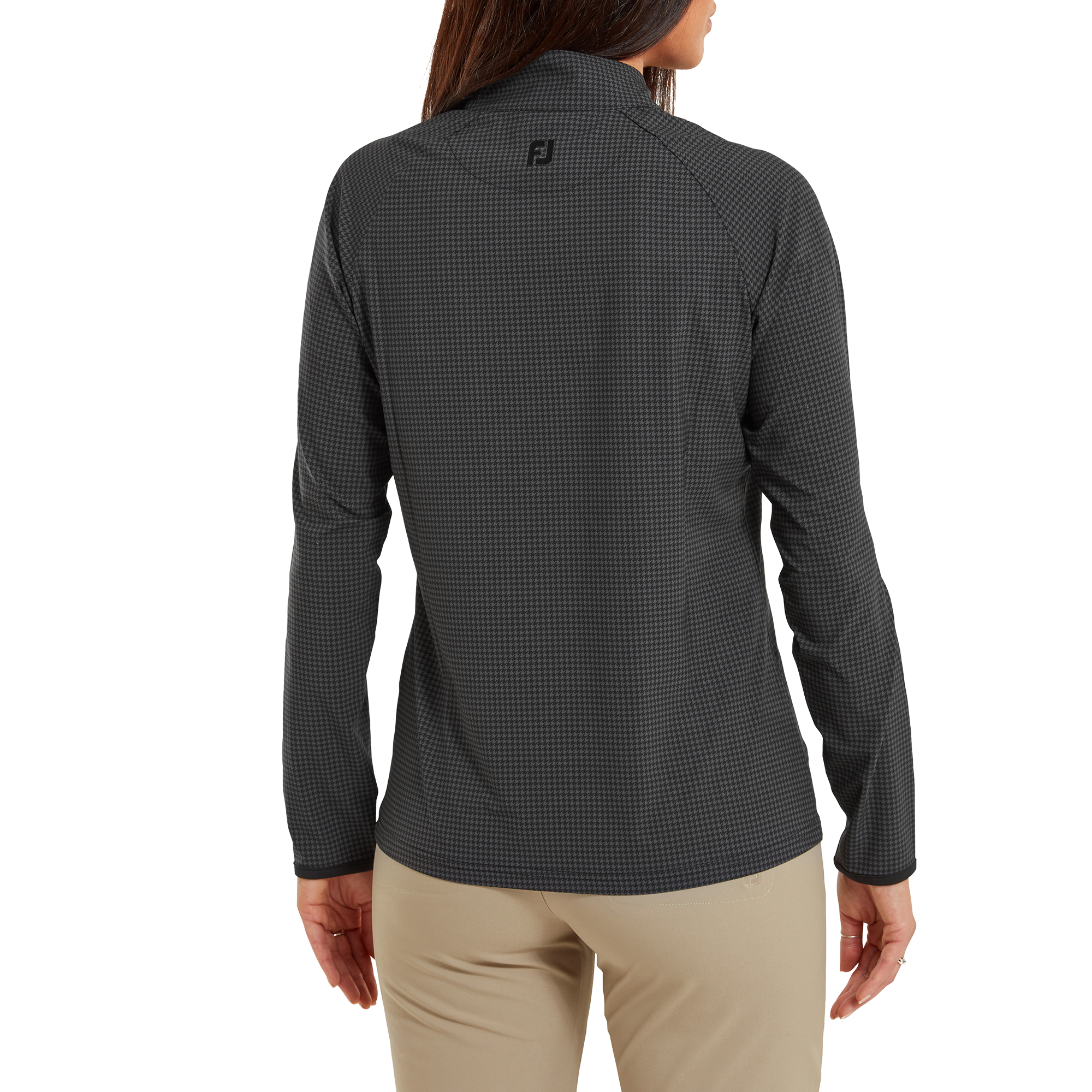 Gewebte Jacke mit Hahnentritt Print