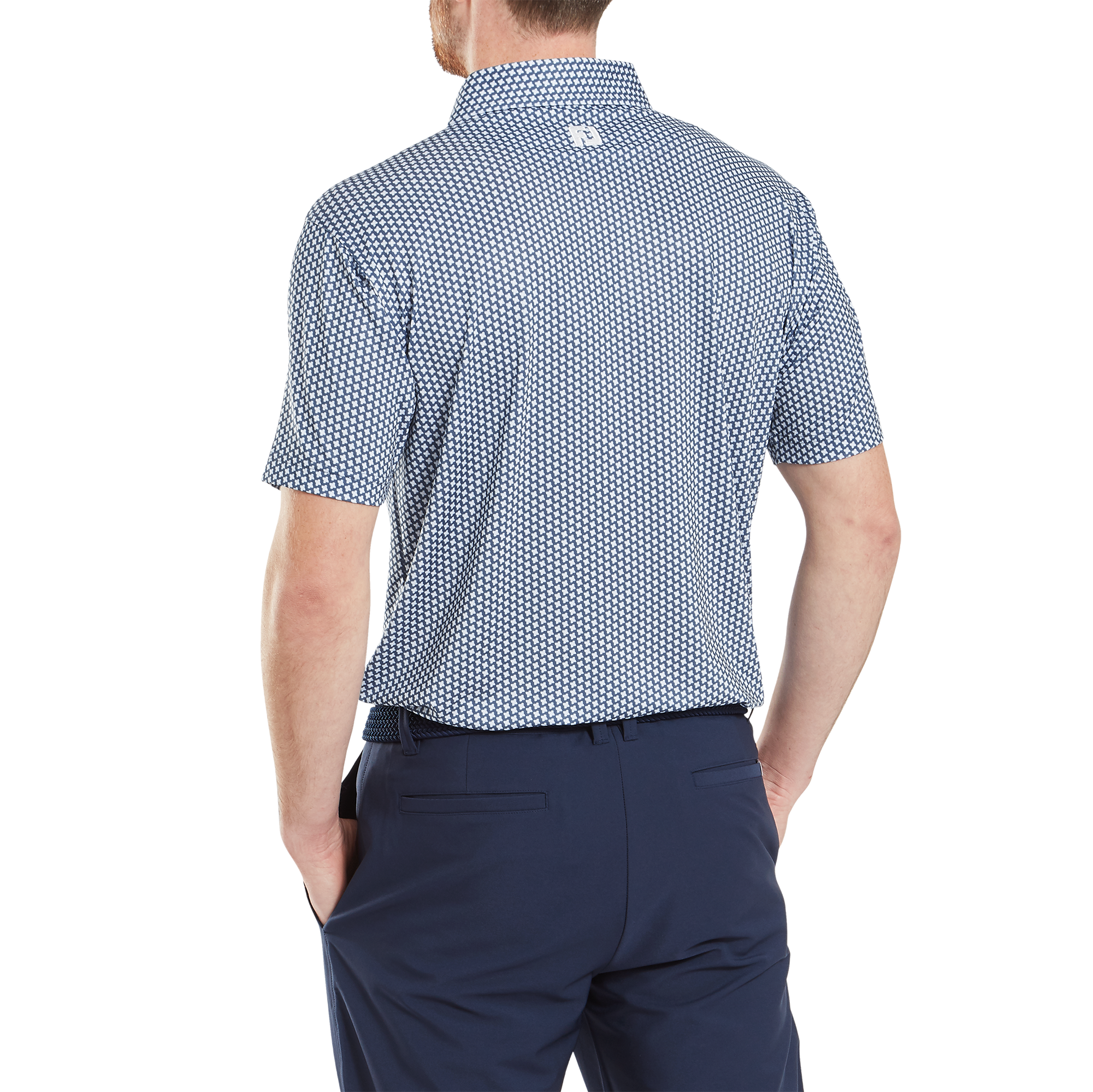 Polo en fil d'Ecosse imprim&eacute; pied de poule