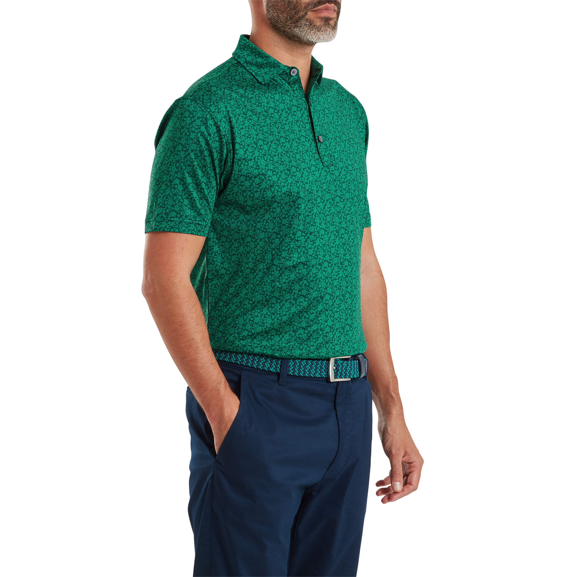 Polo imprim&eacute; Floral en fil d'Ecosse