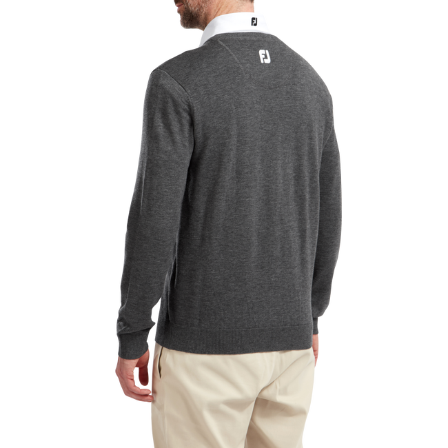 Wollmischpullover mit V-Kragen