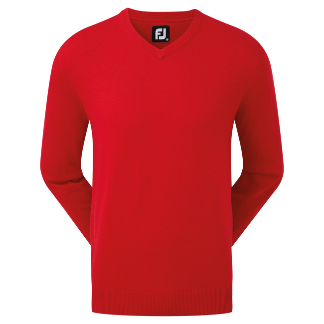 Pullover Col V Mélange de Laine